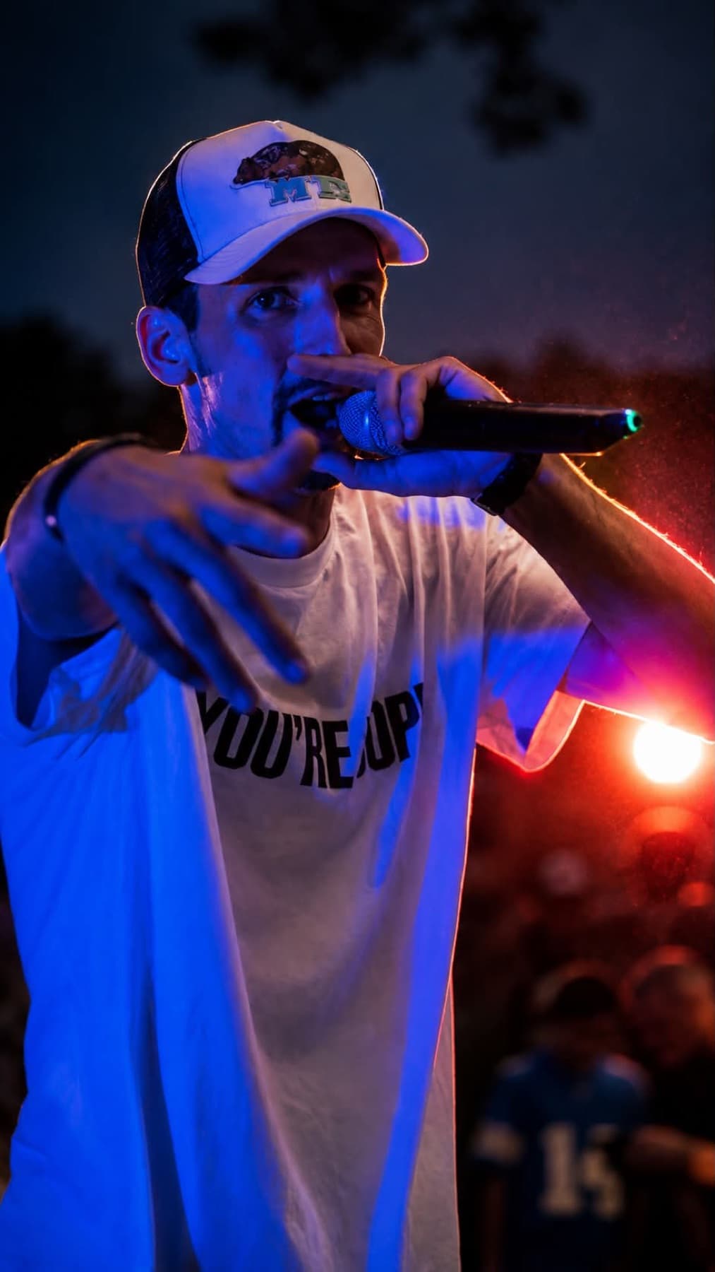 J-DRO performing in a YOU’RE DOPE shirt
